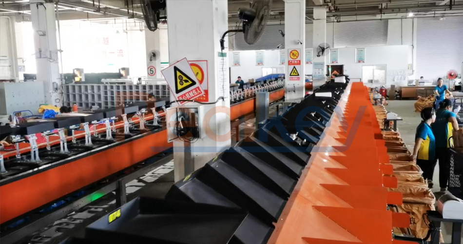 Automatic Parcel Sorter Package Sorting System With Heavy Duty Tray Safety Design