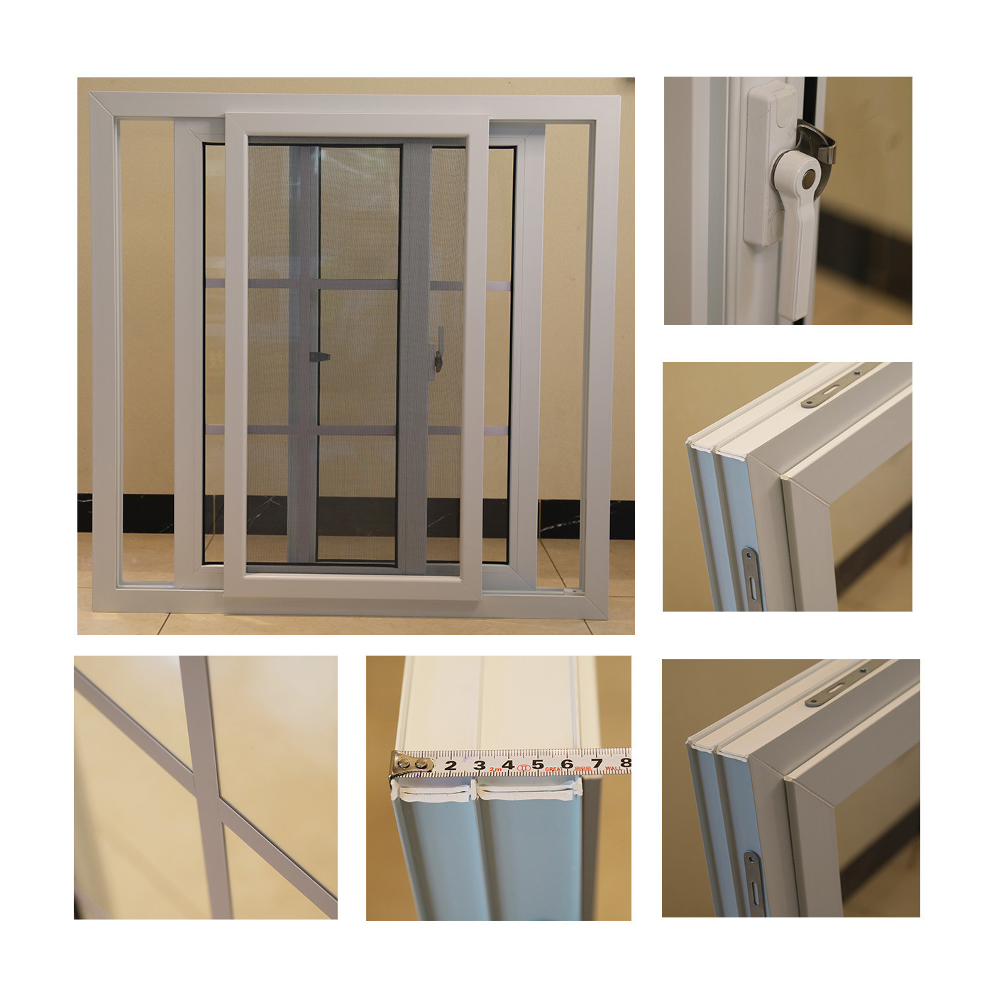 UPVC Energy Efficient Design Sliding Windows Slide Smoothly Glass