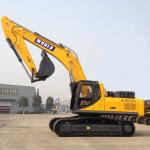 Safety Frame Rubber Tire Excavator Yellow Mini Hydraulic Excavator