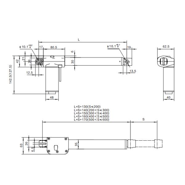 24V DC AC Linear Actuators Stroke Optional Motor Push 3000N For Medical Bed