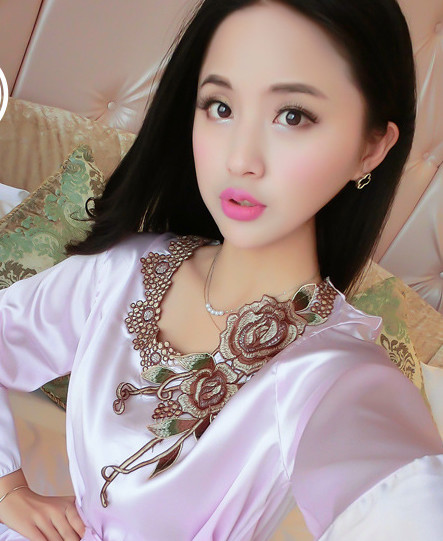 100%Polyester Embroidery Pajams Collar Lace Mesh Based Necklace Decoration