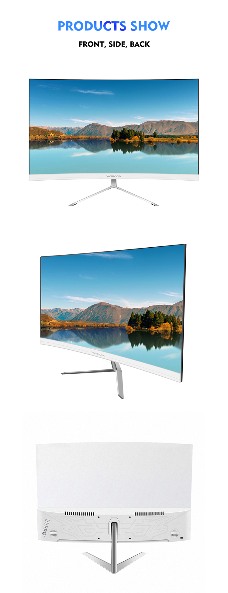 23.8 Inch Business Frameless Computer Monitor With 178° Vertical Viewing Angle