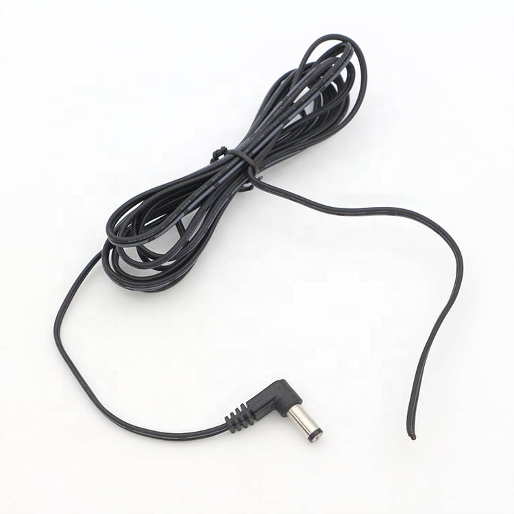 90 Degree Right Angle DC Barrel Jack 2.1x5.5mm Male Female to Free End Open Pigtail DC Power Cable