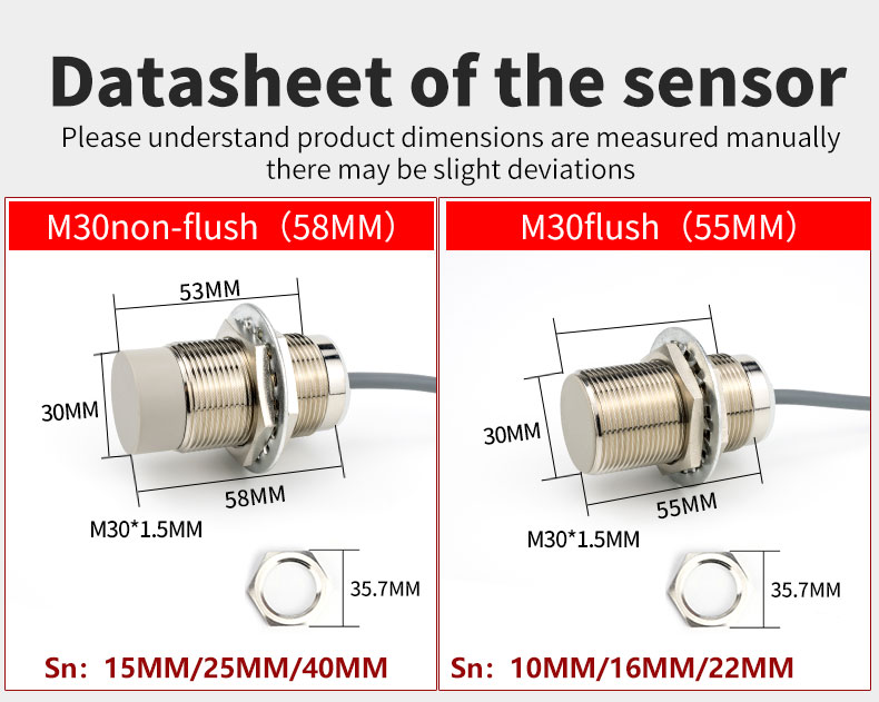 12V DC M30 Series Inductive Proximity Sensor Anti Interference Waterproof