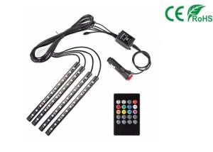 China Car LED Strip Light Kit 4pcs DC 12V Multi Color Music Light With Sound Active wholesale
