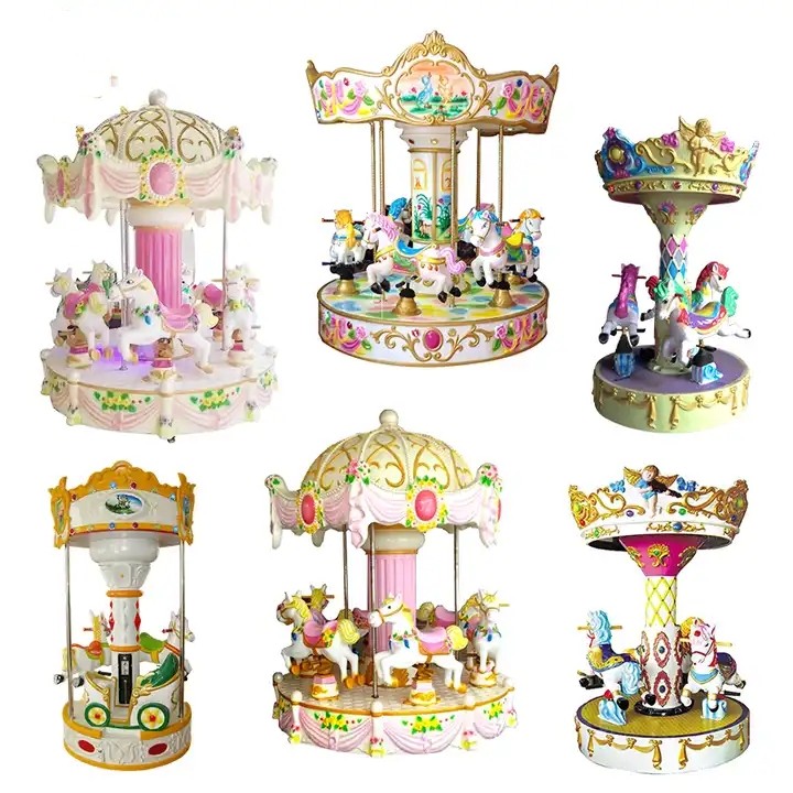 3 Seats Fun Carousel Kiddie Ride Amusement Doll Machine Customized