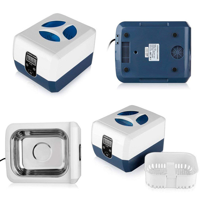 Professional Small Jewelry Ultrasonic Cleaner 1.3 Liter 5 Recycle Digital Timers