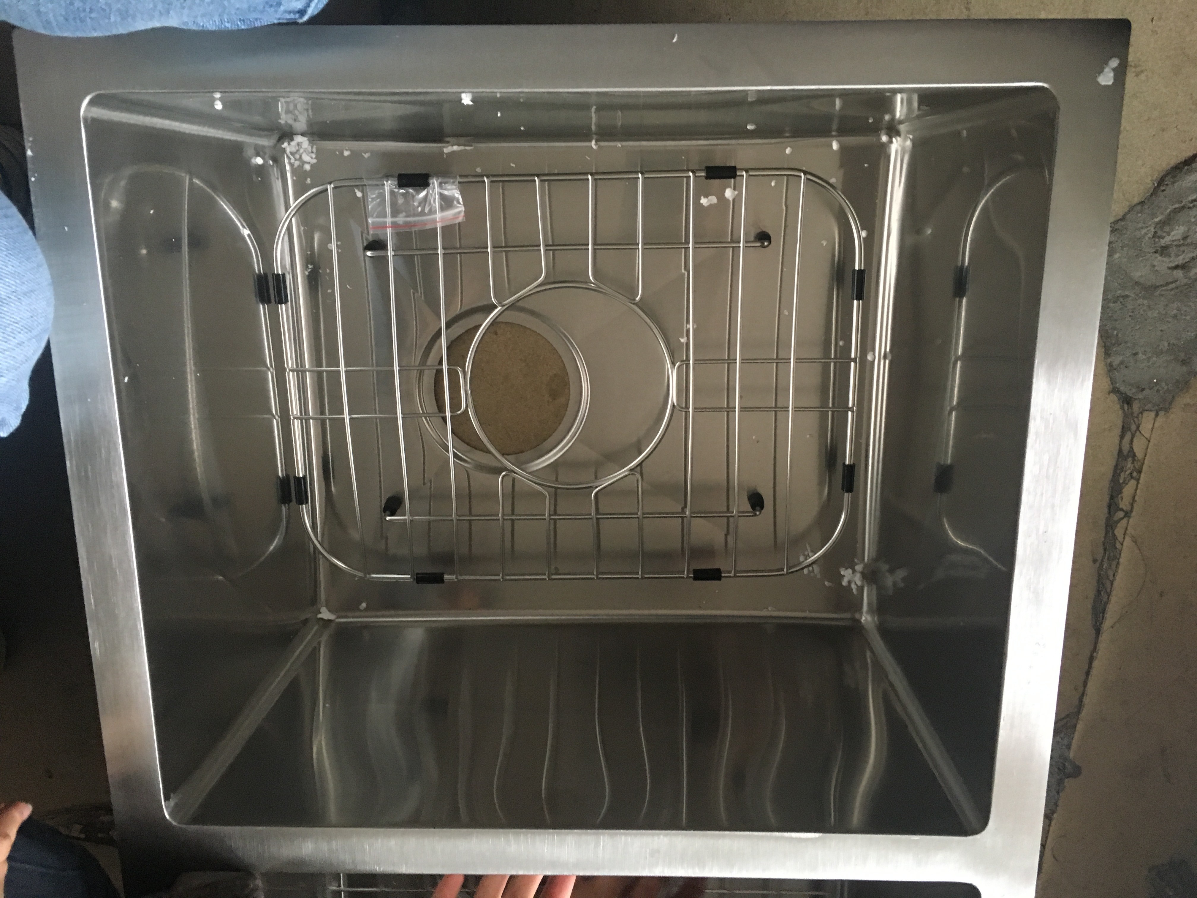 Stainless Steel Bottom Grid Kitchen Sink Accessories With Center Drain Hole