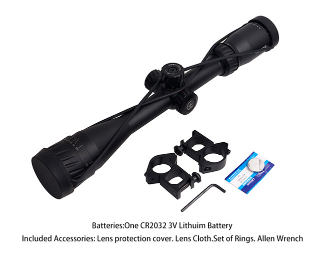 Tactical Hunting 4-14x40 AOE Scope With Red / Green / Blue Illuminated Mil - Dot Reticle 1/8 MOA
