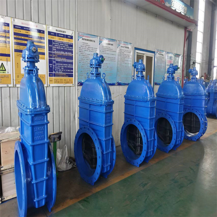 GGG50 Rubber 6" Gate Valve Worm Gear Non Rising Stem Valve