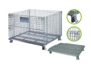 China Collapsible Steel Mesh Storage Cage For Warehouse Various Colors / Sizes wholesale