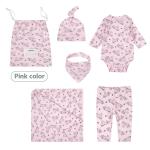 Wholesale Soft Organic Cotton Baby Pajamas Blanket Rib Hat Pants Set Baby Gift