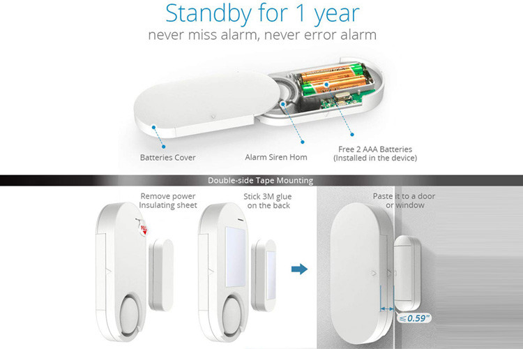 20m Remote Control House Alarm Systems High Sensitive With AAA Battery home security wireless