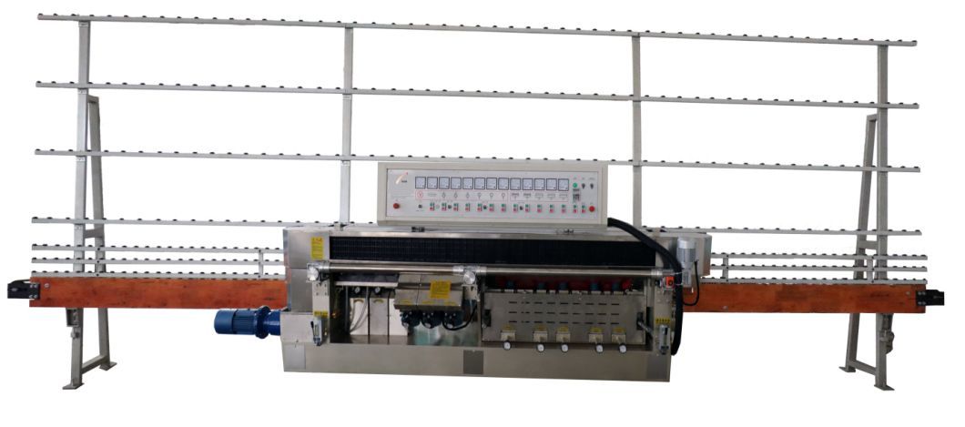 Glass Straight Line Multi-Edging Polishing Machine 11 Spindle 0-45&deg;