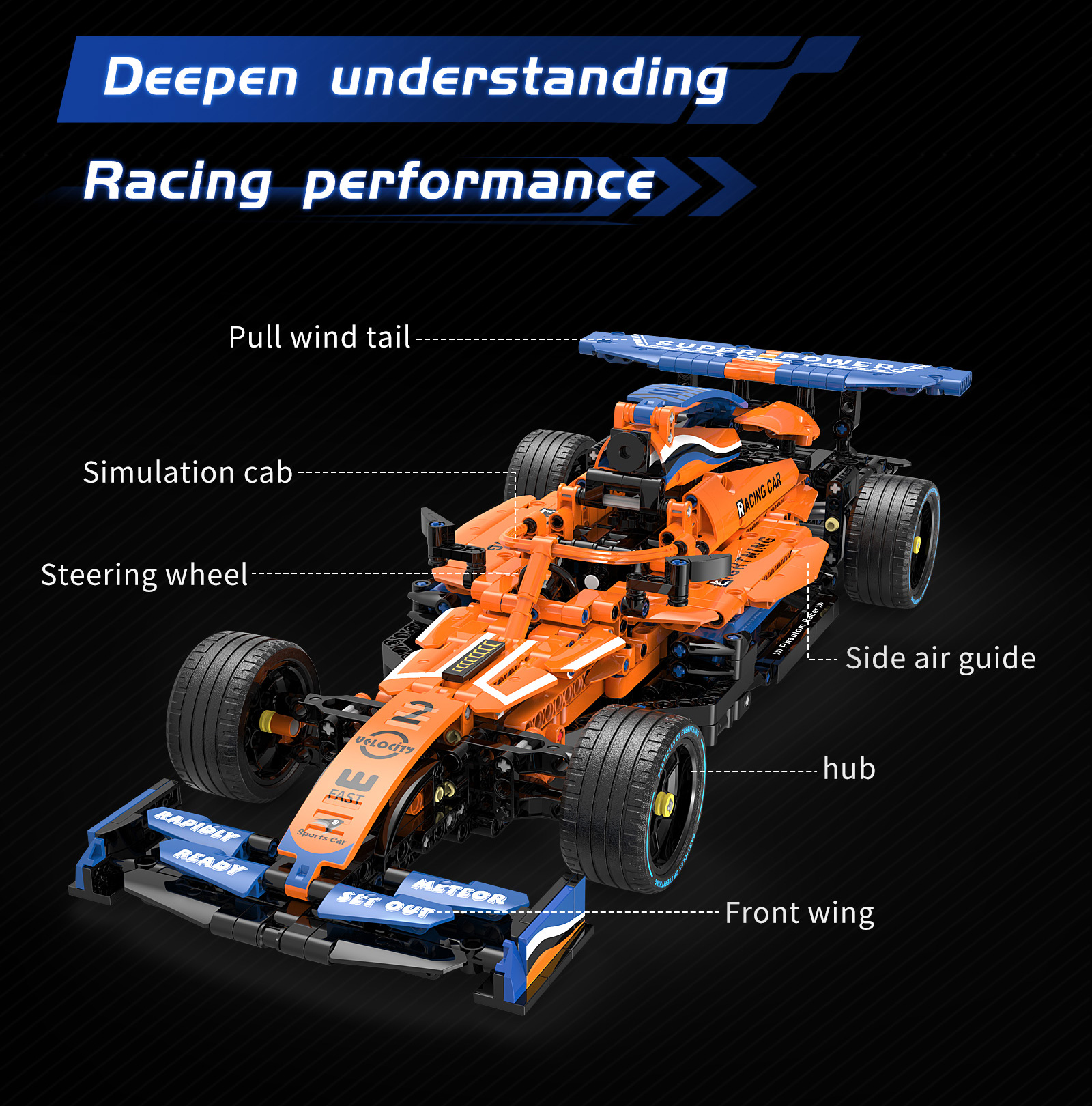 State of Assembly Ready-to-Go 2.4G Race Building Blocks for Formula Car Speed Racing