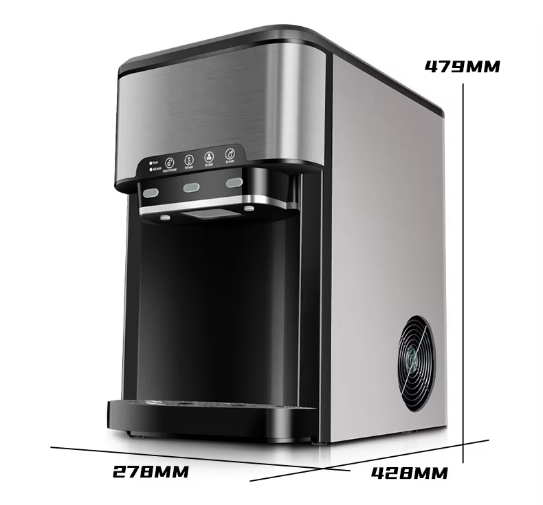 25kg Bullet Ice Making Machine for Small Home and Commercial 3 in 1 Water Dispenser Single Ice Time 8-12 Minutes