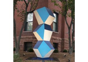 China Stainless Steel Outdoor Art Painted Metal Sculpture Geometric Decor Sculpture wholesale