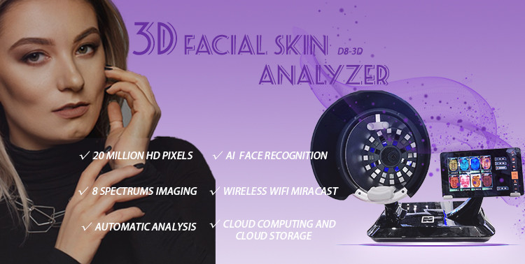 New acial quartus nls 3d gold detecto beauty machine test 3d portable facial skin scanner analyzer of moisture