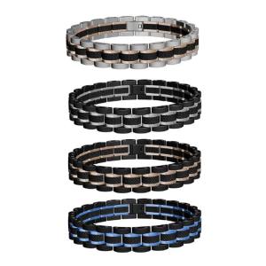 China IP Gold and IP Blue and Rose Gold Stainless Steel Men Bracelet Fashion Jewelry Bracelets wholesale