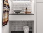 Geometric Frosted SGS Glass Hexagon Mosaic Tile Luxury Hotel Full Body 305