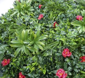 China Wooden Frame Artificial Green Wall Indoor 42cm Waterproof wholesale