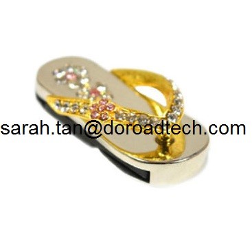 Hot Diamond Jewelry Slipper Shape USB Flash Drives, High Quality Jewelry Slipper