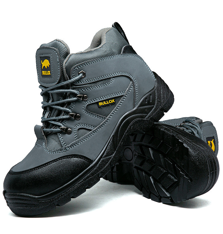 Security Work Boots Oxford Cloth Safety Boots PU Injection Sole Steel Plate Anti-proof Work Shoes For Men