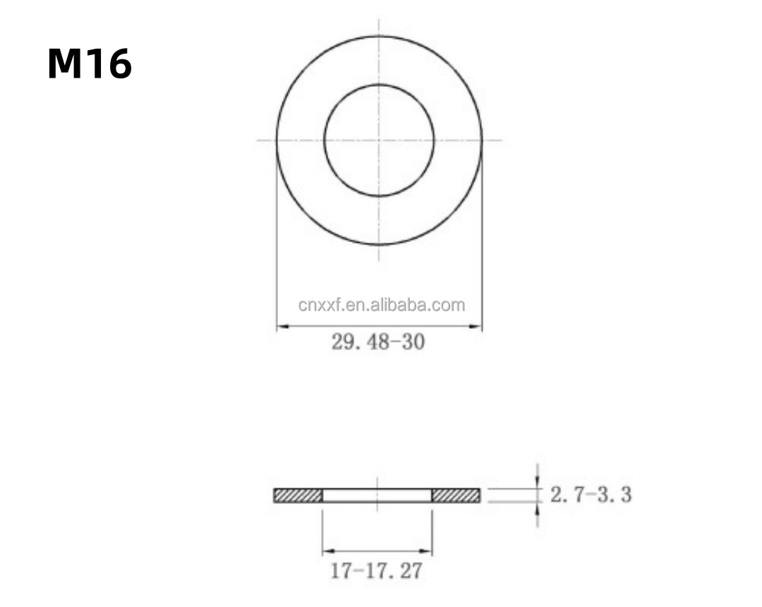 NXF 2507 DIN125 M6-M39 Duplex Stainless Steel Flat Washer Heavy Industry Approved for Flat Surface Durability Enhancement