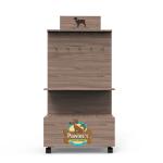Dog And Cat Products Cleaning Toy Wooden Half Tray Floor Display Shelf For Pet