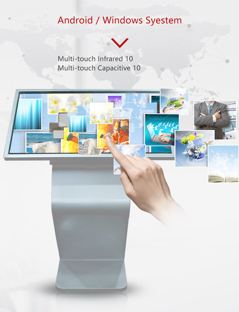 43" LCD Screen LED Light Interactive Touch Table Display 1920x1080 Full HD 1080p Video Floor Kiosk