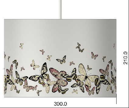 300*210mm Jungle Print Lampshade With Grey Floral And Trees