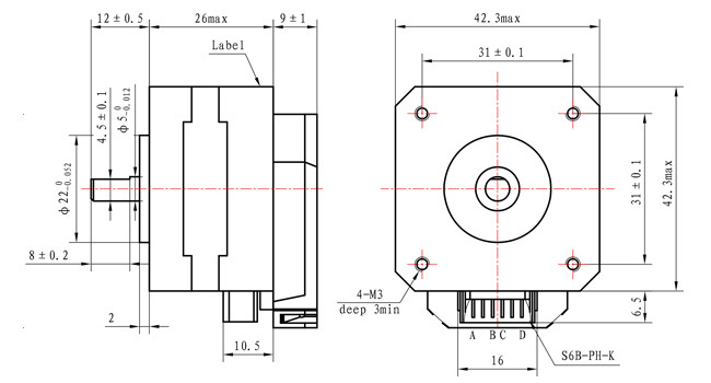42×42×26mm Stepper Motor With Encoder 1.5A NEMA 17 For CNC Accessory