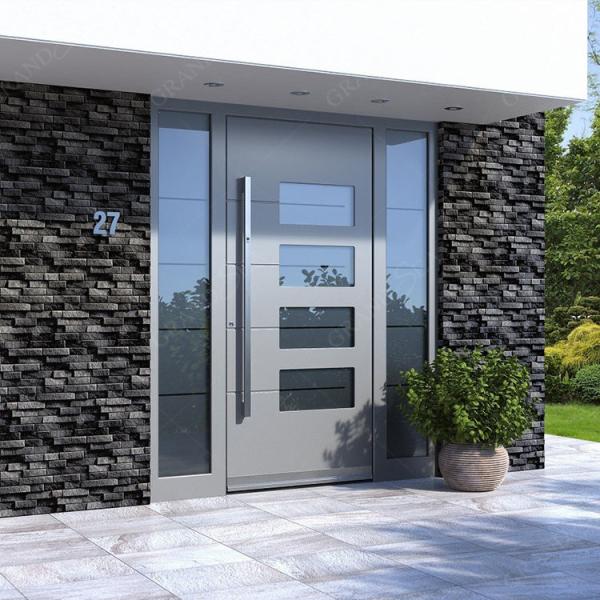 Modern Design Custom Made Wrought Iron Solid Wood Steel Pivot Entry Door with Factory Price for Residential Projects