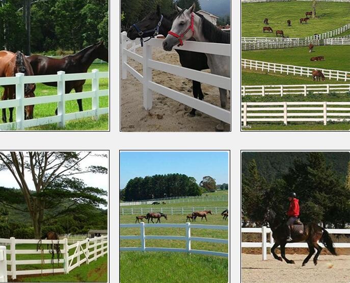 White Color 3rails 4 Rails Plastic Horse Fence Vinyl Farm Fence For Secure