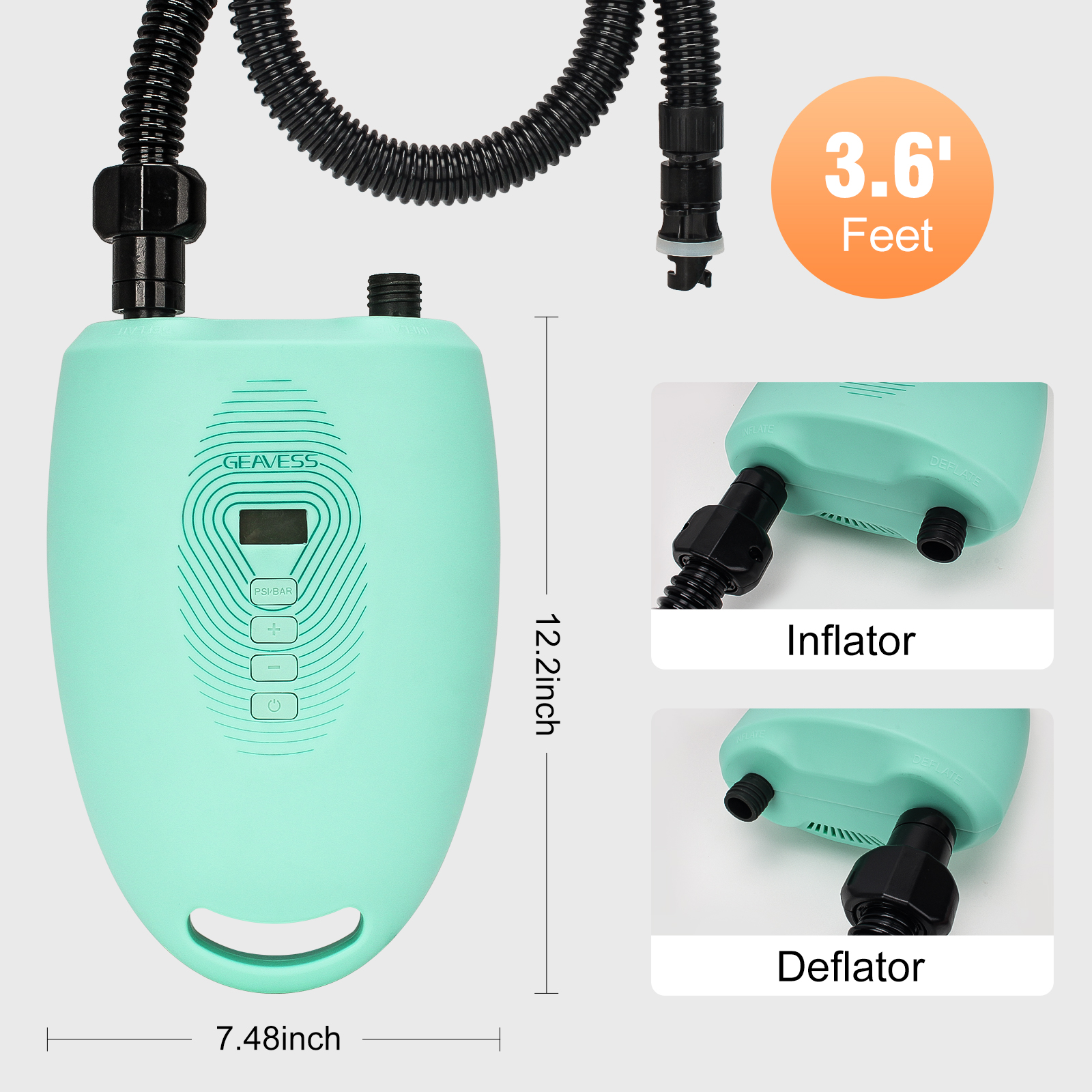 Marine Electric Air Pump with Neoprene 600D Polyester 12'*9'6''*7' Packing Size