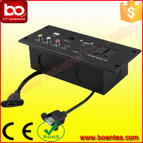 High Quality Wall Mount Aluminum brushed Hotel Media Socket Plate for Office Equipment