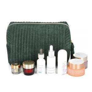 China Travel Custom Cosmetic Bag Velvet Makeup Pouch Small 10.2X4.7X6.3&quot; wholesale