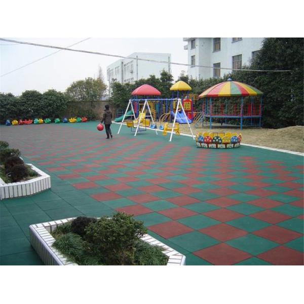 Anti Slip Outdoor Square Rubber Mats Black Playground Tiles Outdoor 15 / 20 / 25 / 30 / 40 / 50mm
