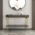 Gold Long Marble Console Table Villa Marble Entryway Console Table