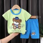 100% Cotton Summer Children's Outfit Sets Short Sleeve T-shirt Set