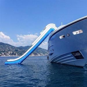 China Large Floating Boat Yacht Water Lake Inflatable Dock Slide Sea Yacht Slide For Adult wholesale