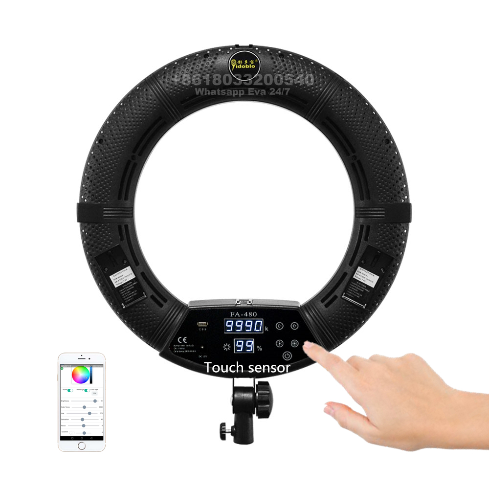 Professional FD-480II photography selfie ring fill light vlogging video ringlight youtube set with mirror
