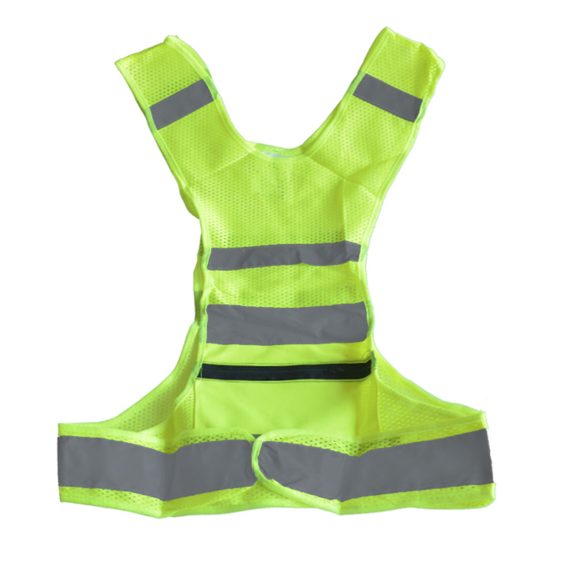 Polyester Fabric High Visibility Reflective Running Riding Warning Vest for Road Safety