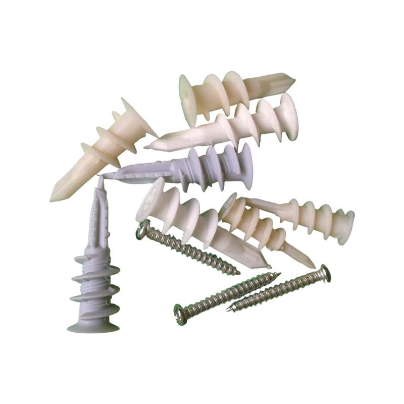 High Durability Plastic Wall Anchors Screw Installation