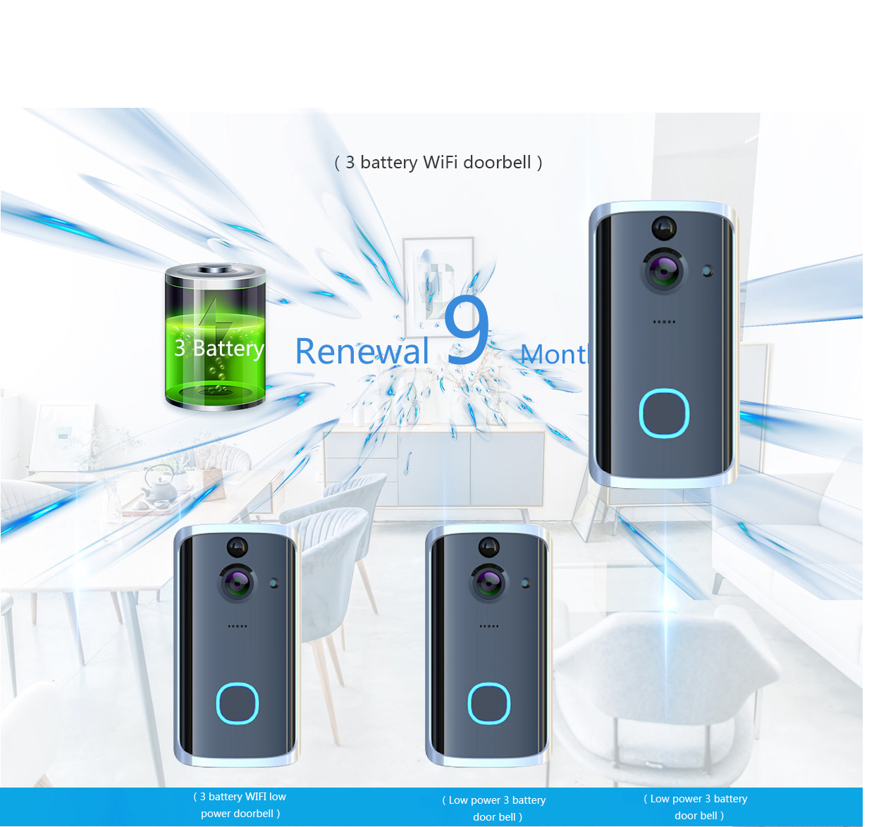 HFSecurity RD11 Wide Angel WIFI VIsua Real Time Two Way Audiol Door Bell