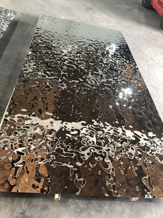Designed metal sheet wall cladding panel hammered decorative mirror stainless steel