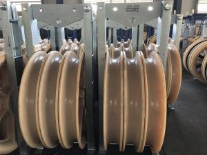 China 80kN Nylon Sheave Transmission Line Conductor Stringing Blocks OD660mm wholesale
