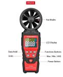 3x1.5V AAA Batteries Portable Anemometer Digital