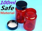 Red Empty Prescription Bottles 150ml Plastic Containers For Medicines