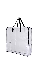 oversized clear moving storage bag heavy-duty durable see-through ornaments wreath cushion zipper